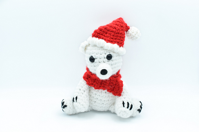 Polar Bear Christmas Ornament Amigurumi