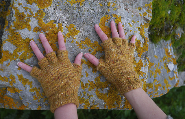 Donegal fingerless gloves