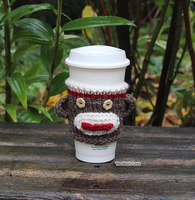 The Perfect Cup Cozy - Sock Monkey Edition