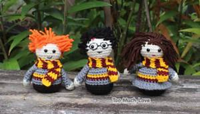 Amigurumi Wizarding Trio