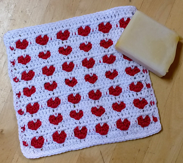 Lovely Hearts Washcloth