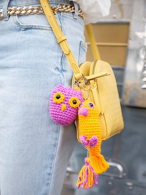 Owl and Bird Keychain