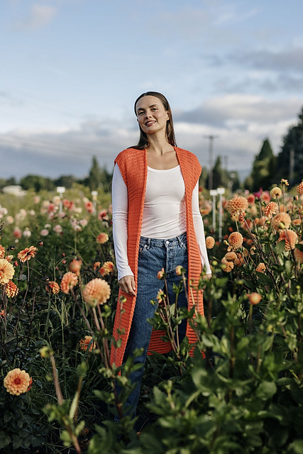 Aglow Tunisian Duster Vest