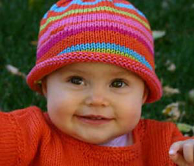 Worsted Knit Rolled Brim Hat