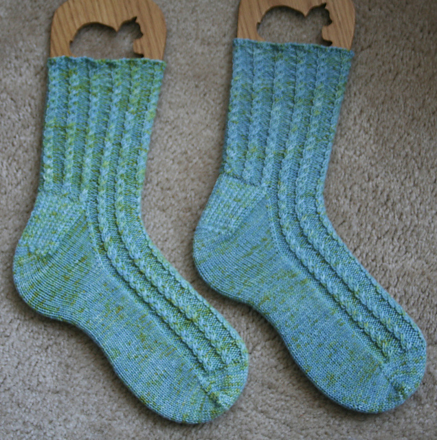Cabletini Toe-Up Socks