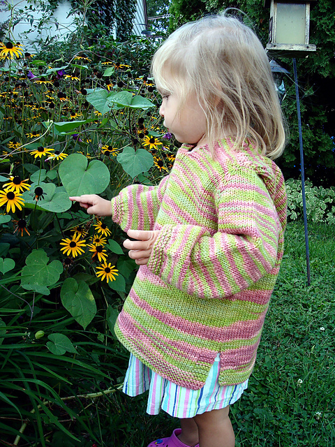 Little Hooded Top Down Sweater  E110