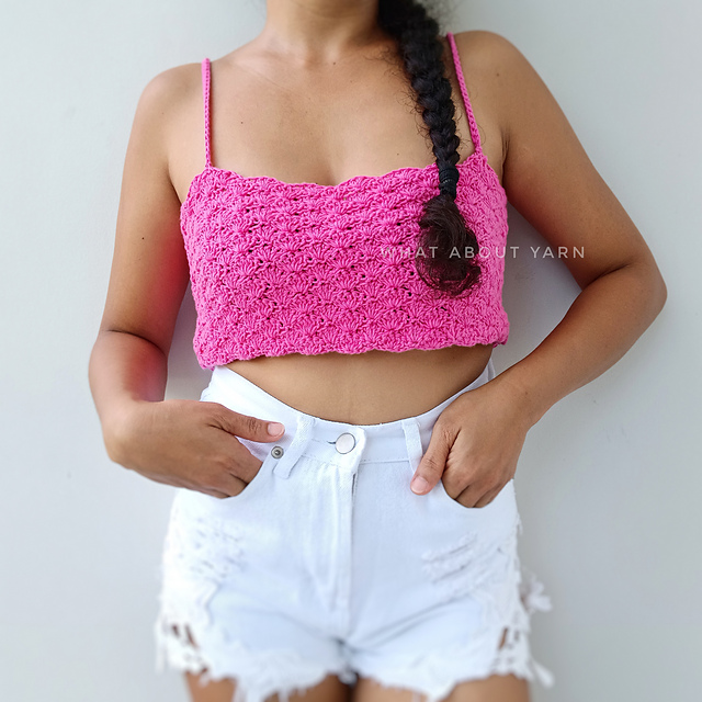 Simple Shell Stitch Crop Top