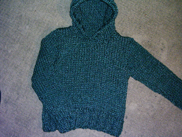 Hooded Sweater with Long or 3/4 Sleeves