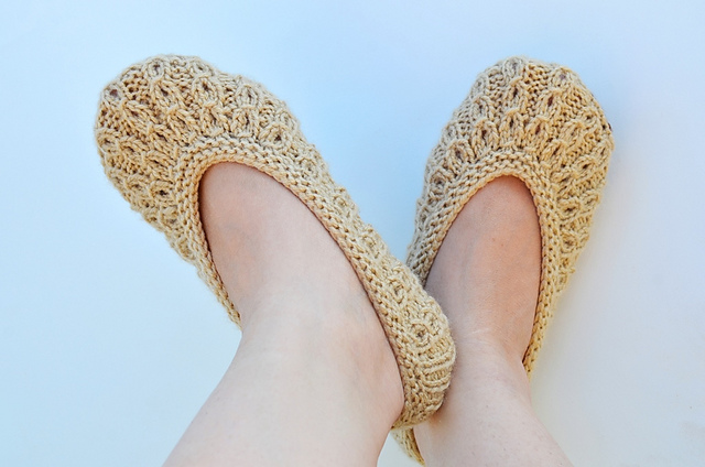 Mock Cables Adult Slippers