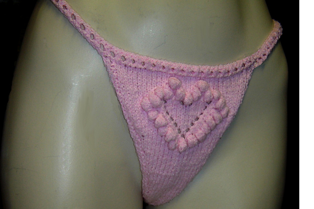 Bobbled Heart Thong Panty