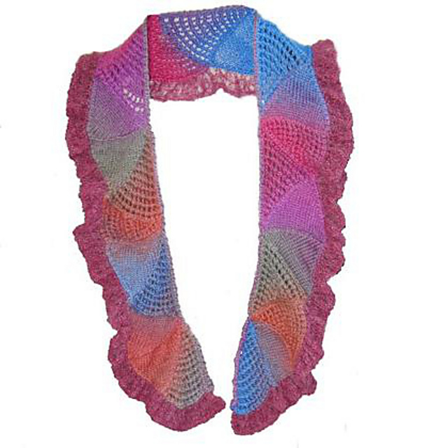 Triangle Scarf with Lace Edging