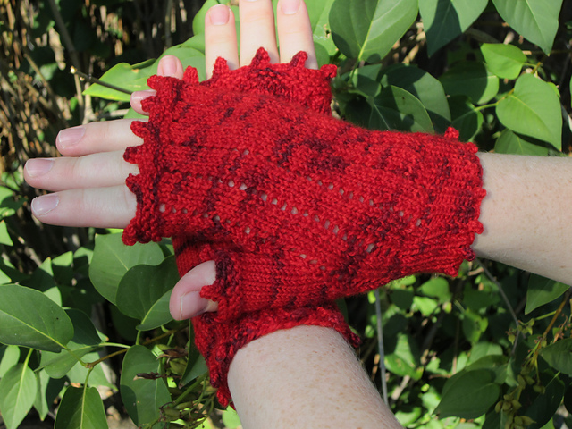 Picot Fingerless Gloves