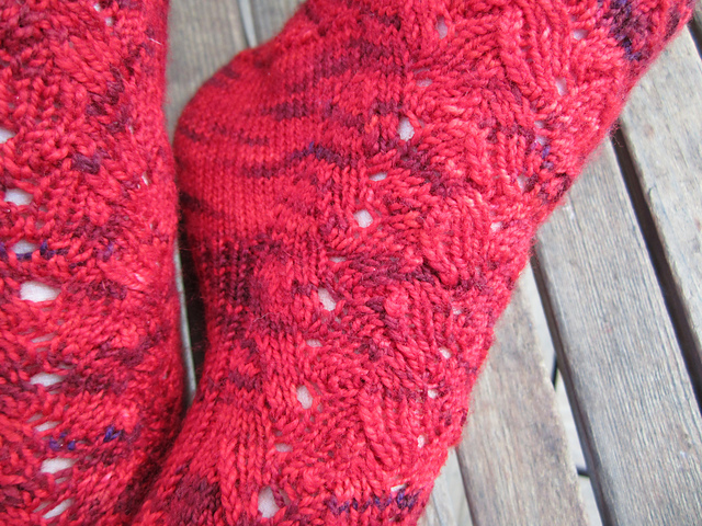 Twisted Stitch and Ivy Lace Socks