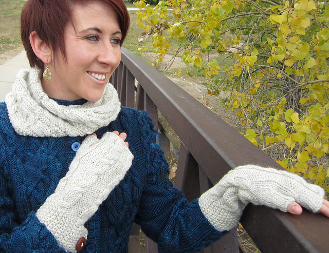 Mobius Cowl and Fingerless Gloves