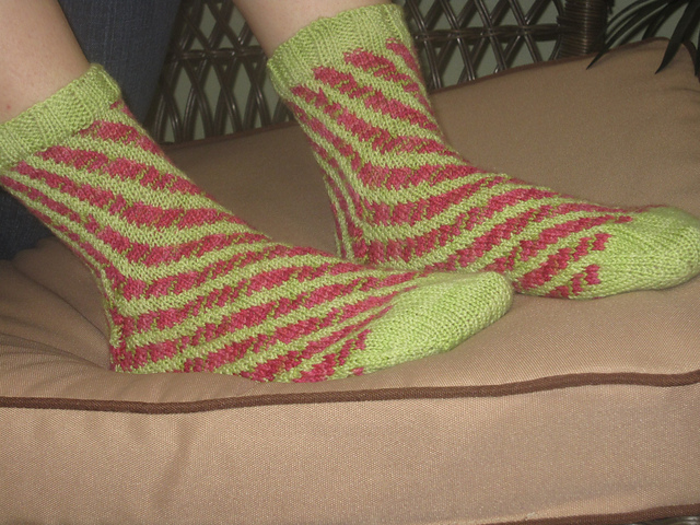 Ms. Frog's Barber Pole Socks