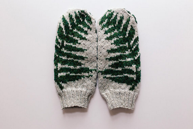 Fern Knit Mittens