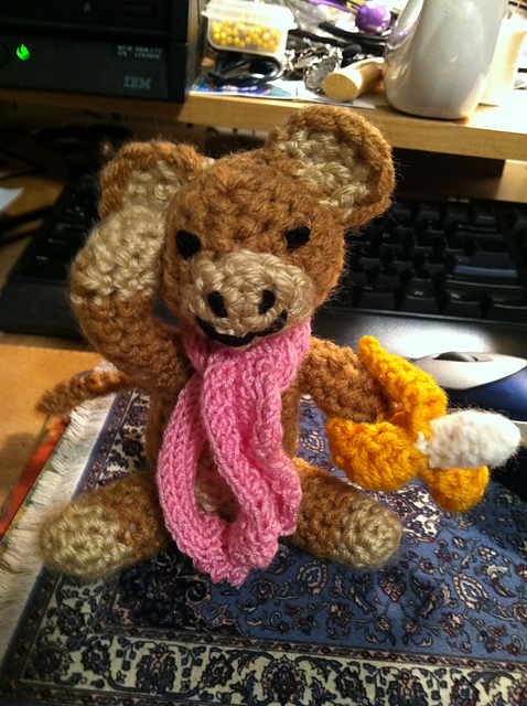Mini Amigurumi Monkey with Scarf