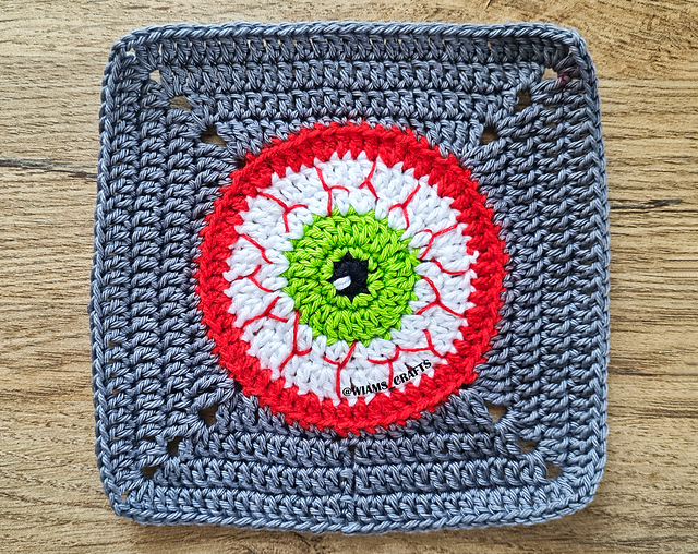 Halloween Eyeball GrannySquare