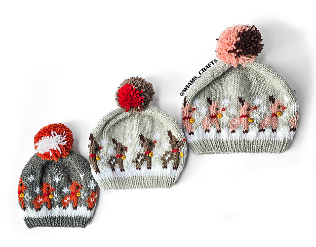 Christmas Frosty Reindeer Beanie
