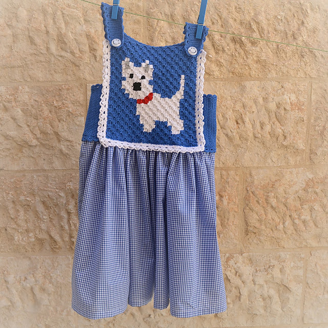 Little Puppy Blue Dress