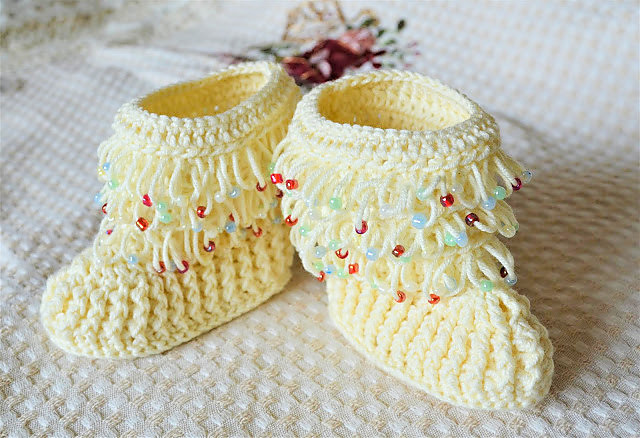 Beaded Baby Booties