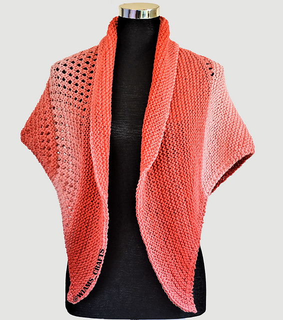 Coral Bubbly Waves Shawlette