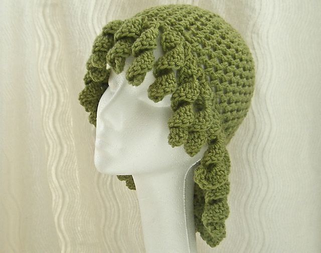 Ringlet Hat Wig, Fun Chemo Cap