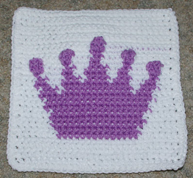 Princess Crown Afghan Square