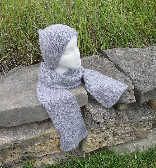 Basket Knit Hat and Scarf