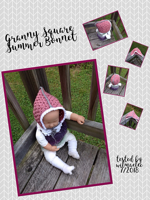 Granny Square Summer bonnet