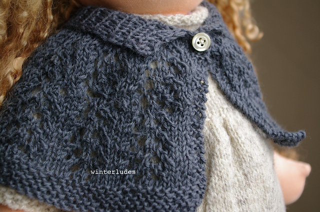Lace capelet therese for waldorf 15"-17" doll