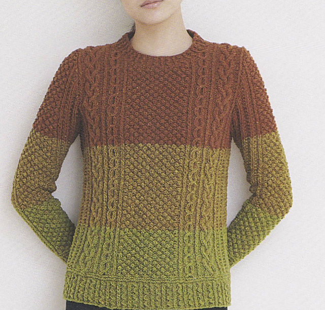 R. 3-color Aran Pullover