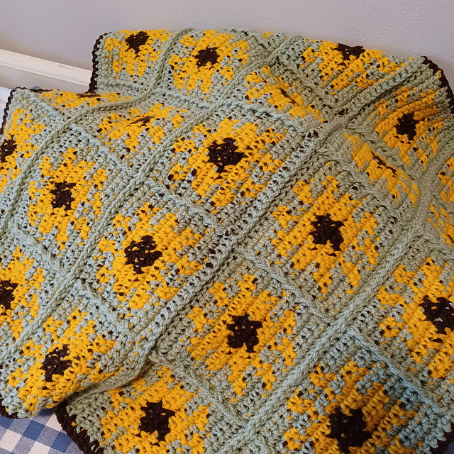 Sunflower Squares Baby Blanket