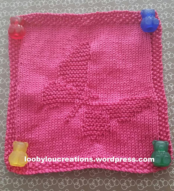 Ravelry Butterfly Washcloth pattern by loobylou creations