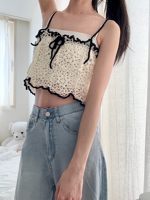 프리뮬러 꽃 모티브 뷔스티에  Primula Motif Bustier Top