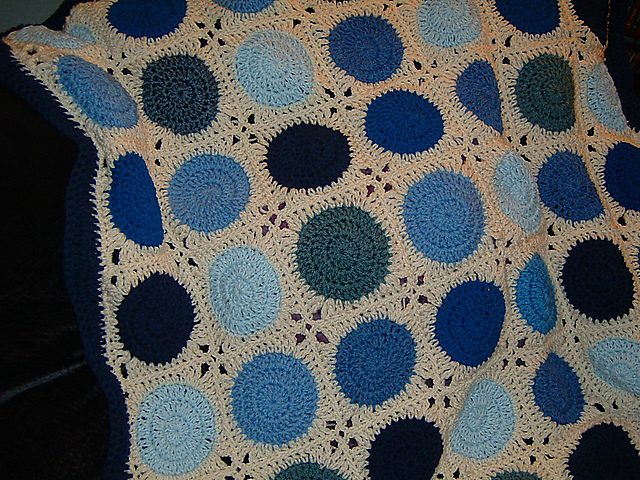 Scrap Yarn Polka Dot Afghan