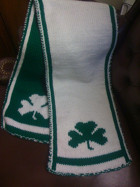 Double Knitted Shamrock Scarf