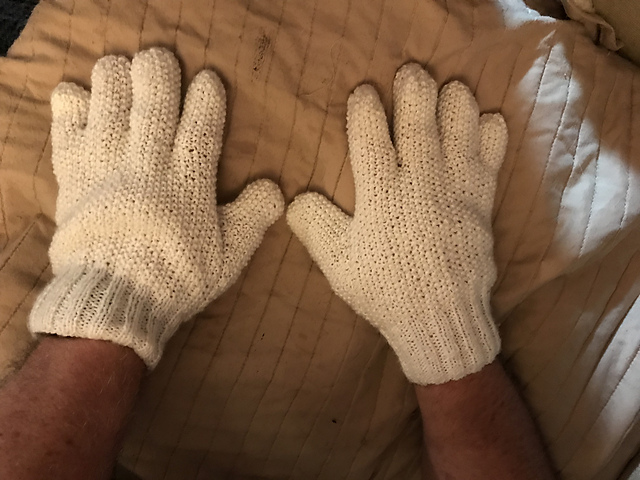 Ron, Men's Gloves on Two Needles