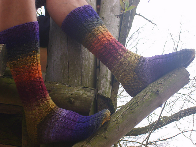 Gentleman's Shooting Stockings with Fluted Pattern