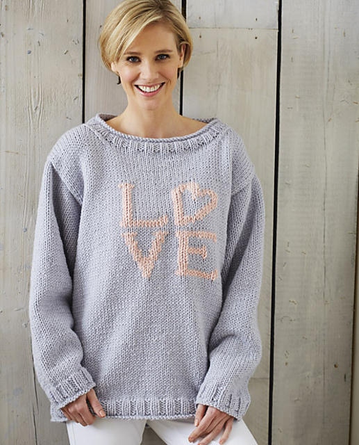Womens Love Jumper Knitting Pattern