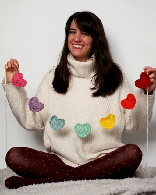 Rainbow heart garland