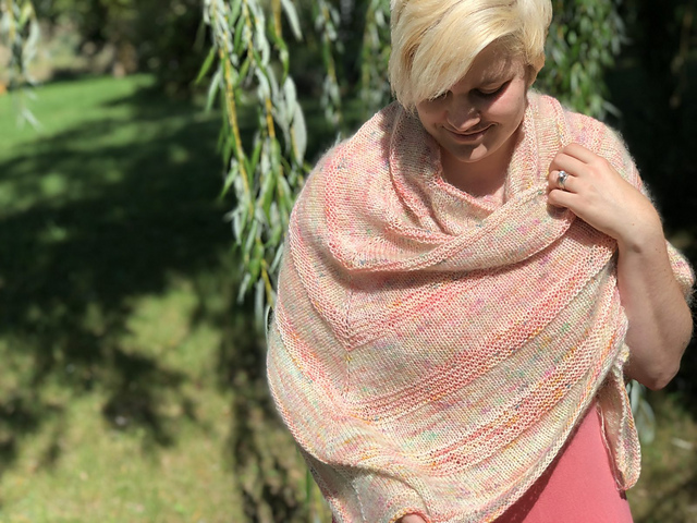 Pink Peppermint Bark Shawl