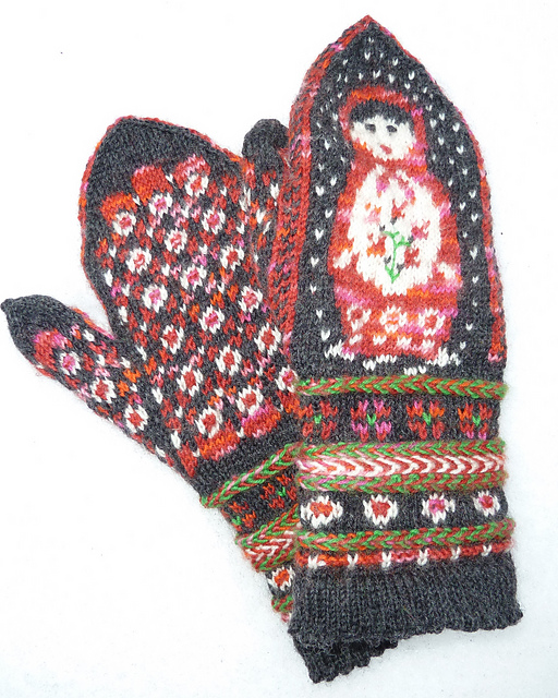 Matryoshka in the Snow Mittens