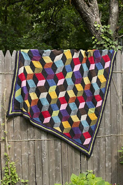 Blazing Blocks Afghan (15 colors)