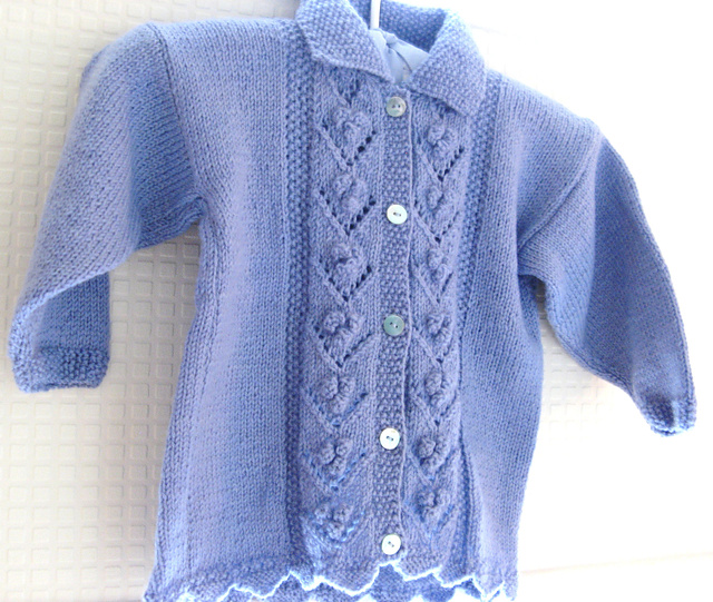 3. Cardigan: Chevron Border, Bobble Panels