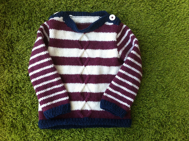 869 - Girls Striped Jumper and Hat