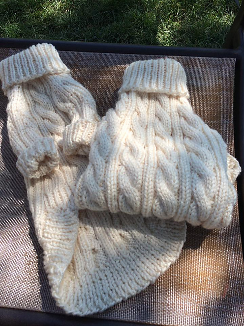 Cabled Dog Sweaters