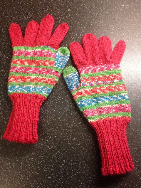 Gale, Fair-Isle Gloves for Girls on Two Needles