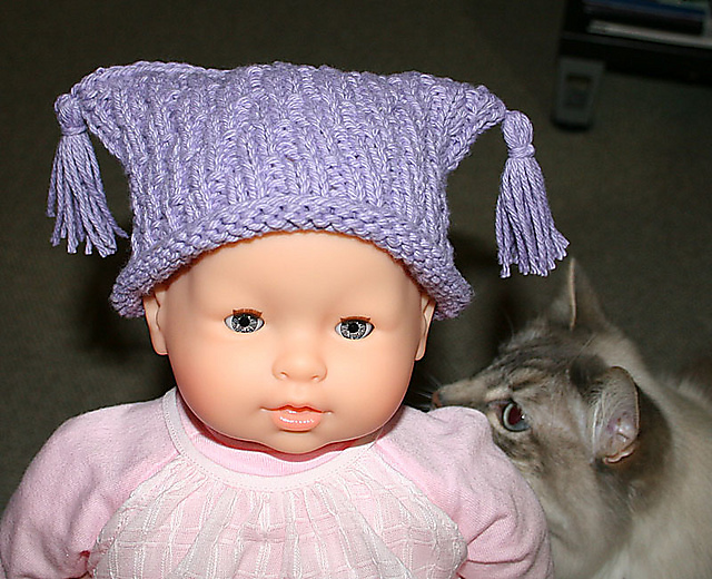 Purple Pigtails (or not) Baby Cap