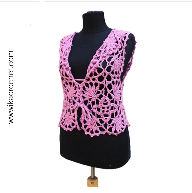 Rose bolero with Lace square